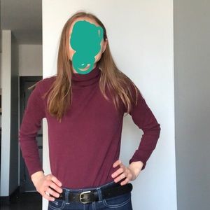 Maroon turtleneck good for layering